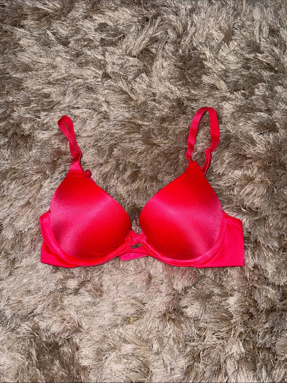 Victoria's Secret Red Satin Push-Up Bra